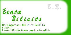 beata milisits business card